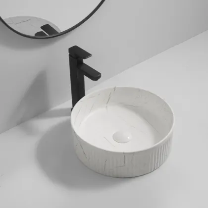 Раковина накладна Mixxus Premium WAVE-0102 MARBLE 370х370х130mm (MP6528) — Photo 4