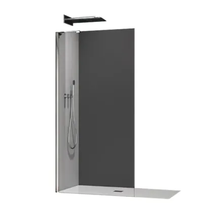Душова перегородка Koer SR SP02-100x200-TR-01 Walk-In прозоре скло Easy Clean 8мм, хром (KR5395)