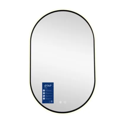 Дзеркало Qtap Scorpio (SC1) з LED-підсвічуванням Touch, з антизапотіванням, з димером, рег. темп. кольору (3000-6500K) Black QTSC500800 — Photo 3