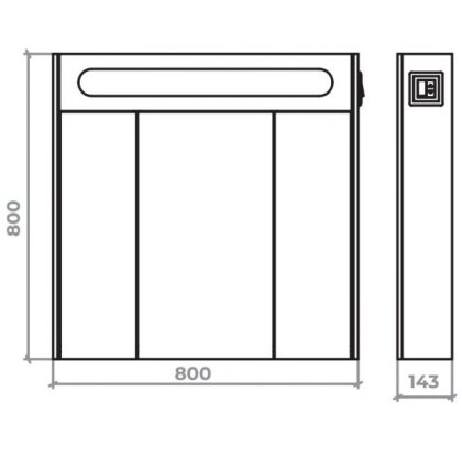 Дзеркальна галерея Алант 80x80 Біла. — Photo 2