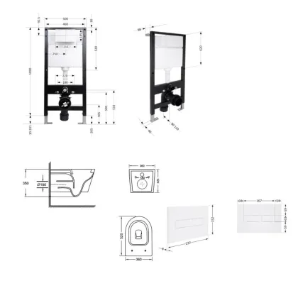 Готове рішення Qtap для ванної кімнати: підвісний унітаз Swan Ultra Quiet 520x360x320 + комплект інсталяції Standard (лінійна клавіша White) — Photo 1
