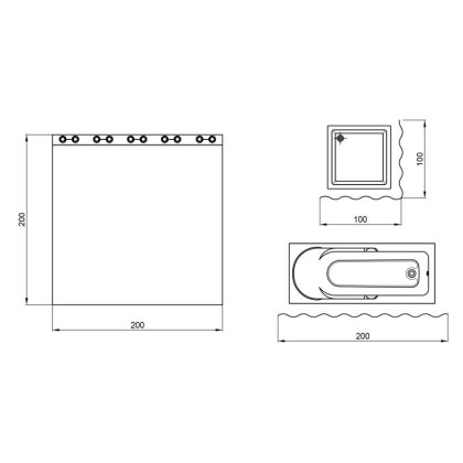 Шторка для ванної Qtap Tessoro PA80155 200х200 — Photo 1