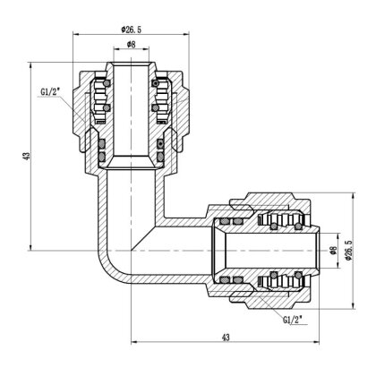 Кутник обтискний SD Forte 16 SF173W1616 — Photo 1