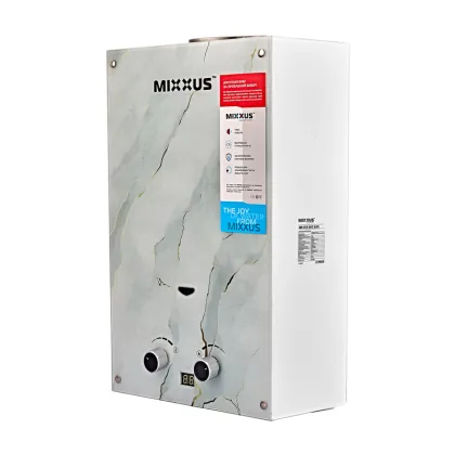Газова колонка MIXXUS GWH-0510 BASIC GLASS димохідна 10 л/хв (панель зі скла з малюнком) (WH0026) — Photo 1