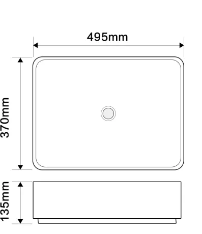 Раковина накладна Mixxus Premium BEVEL-0102 MARBLE 495х370х135mm (MP6519) — Photo 4