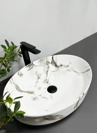 Умивальник (раковина) VBI UDINE CARRARA GLOSSY накладний