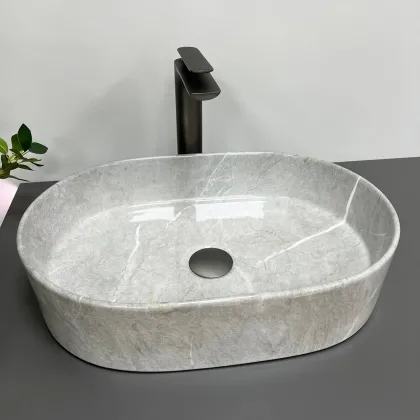 Умивальник (раковина) VBI VERONA 50 GREY STONE GLOSSY накладний — Photo 3
