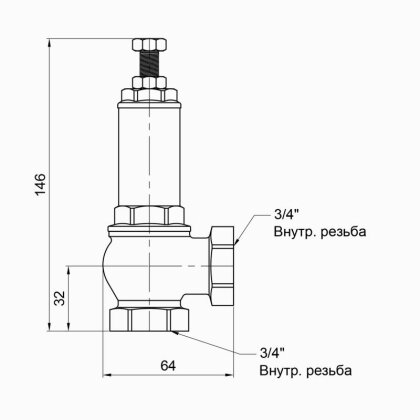 Запобіжний клапан Icma 3/4&quot; ВР №254 — Photo 1