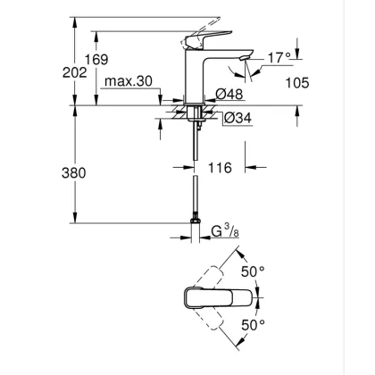 Комплект змішувачів для ванни Grohe Cubeo (UA125246M) — Photo 1