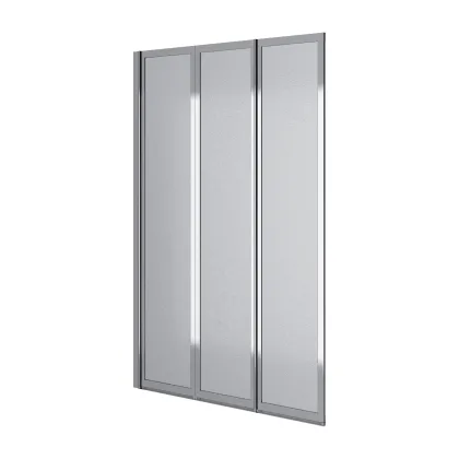 Шторка на ванну трьохелементна Style 1000х1500мм (left) chrome, скло 4мм grape