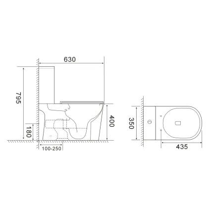 Бачок до унітазу-компакту Mixxus Wave-0405-R Tank 630х350х795 зі зливною арматурою (MI8336) — Photo 2
