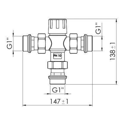 Змішувач термостатичний SD Forte 1&quot; SF010W25 — Photo 1