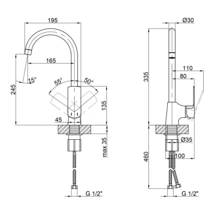 Змішувач для кухні Qtap Lipno QTLIPNO9023101UC Chrome — Photo 1