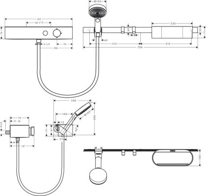 Набір змішувачів HANSGROHE WALLSTORIS 24250700, білий — Photo 1