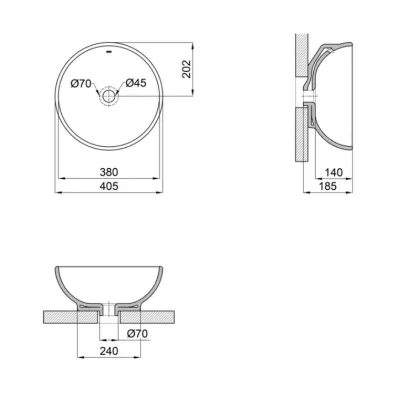 Раковина-чаша Qtap Robin 410х410х180 White QT1311A004WN — Photo 1
