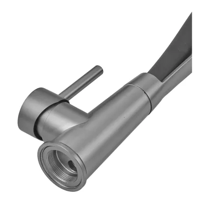 Змішувач для кухні ZERIX MAG-017 GRAPHITE REFL.BLACK з силіконовим виливом, з нерж.сталі SUS304 (колір графіт, вилив чорний) (ZX6002) — Photo 3