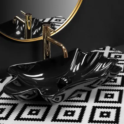 Умивальник (раковина) REA INFINITY BLACK чорний накладний * — Photo 1