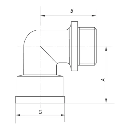 Кут 1'' НВ (хром) KOER KF.L10MF.CHR (KF0129) — Photo 1