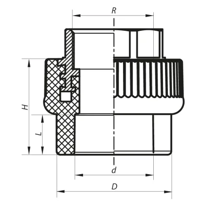 З'єднувальна муфта ВР 50x1.1/2F PPR Koer K0092.PRO (KP0110) — Photo 1