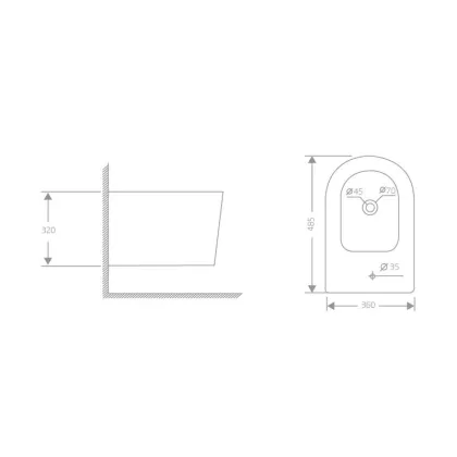 Біде підвісне Qtap Swan 485х360х320 мм, White QT16555379W — Photo 1