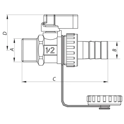 Кран дренажний 1/2'' Koer KR.1037 (KR2672) — Photo 1