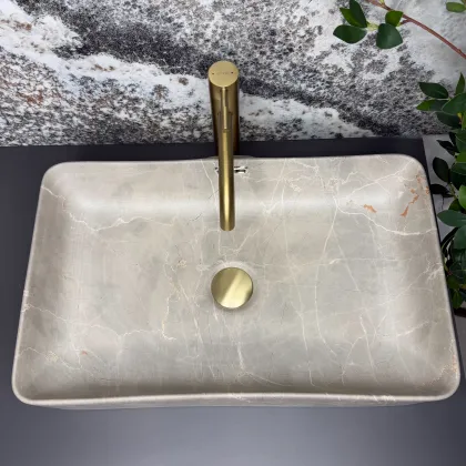 Умивальник (раковина) VBI ARABBA M GREY STONE MATT накладний — Photo 4