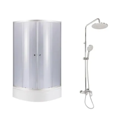 Душева кабіна LLSC9090SATMIDGR2SET+Душева система на 3 споживача LDLAT1030CRM45417