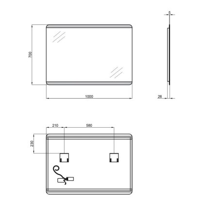 Дзеркало Qtap Tern 1000х700 з LED-підсвічуванням QT1778120870100W — Photo 1