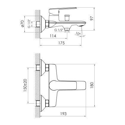 KIT 30093 набір змішувачів (4 в 1), змішувач для умивальника, змішувач для ванни, душовий гарнітур, змішувач для кухні — Photo 4