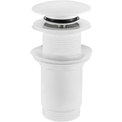 Донний клапан для раковини Koer PW-08-03 1 1/4''  без переливу автоматичнийСLICK-СLACK (Колір білий) (KR5787)