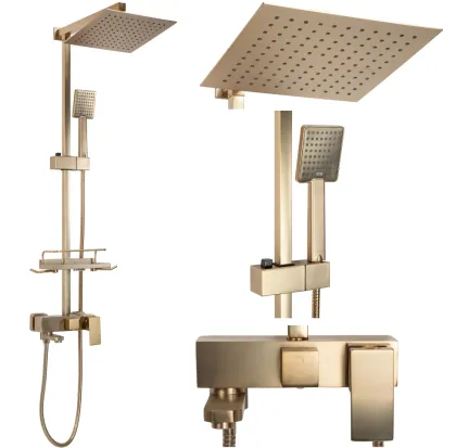 Душовий гарнітур REA JACK BRUSHED GOLD матове золото з виливом *