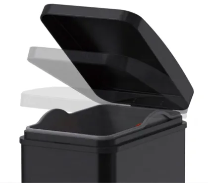 Відро для сміття з плавним закриттям прямокутне Koer TC-010108-05 8 л колір чорний (KR5593) — Photo 3