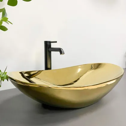 Умивальник (раковина) VBI TURIN GOLD GLOSSY накладний