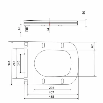 Сидіння для унітаза (Tern 490,520,610) 435x344x50 мм, White, з мікроліфтом, Slim Duroplast, Quick Release QTSC179W47353 Qtap — Photo 1