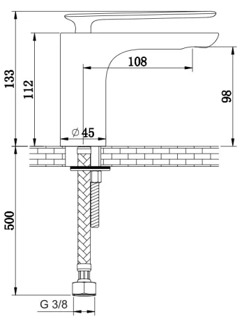 Змішувач для раковини (умивальника) KOHLMAN EXPERIENCE GRAPHITE низький * — Photo 1