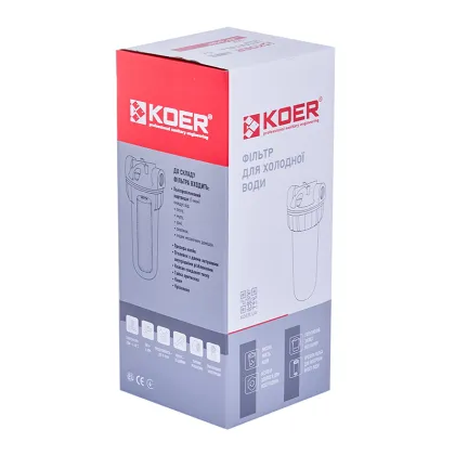 Фільтр для холодної води Koer KV-24-3/4 (колба 3-х складова, 8 атм. 3/4") (KR5018) — Photo 1