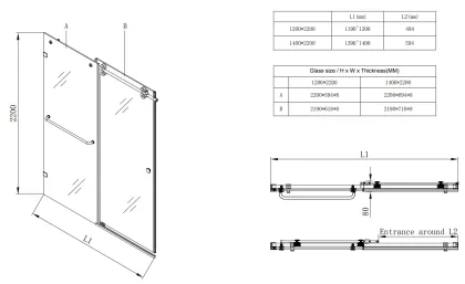 Двері в нішу Koer SR SD06-120x220-TR-01 прозоре скло Easy Clean 8мм, хром (KR5367) — Photo 6