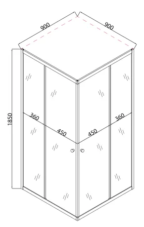 Душова кабіна без піддону Mixxus CUBIC SC01-90x90x185-TR CHROME прозоре скло 4мм (MI6906) — Photo 3