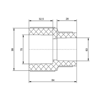 Муфта PPR Blue Ocean 75х63 редукційна — Photo 1