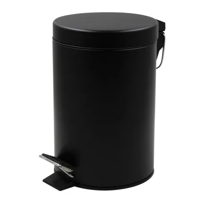 Відро для сміття кругле ZERIX SOLO-TC0103 BLACK 3 л (колір чорний) (ZX5896)