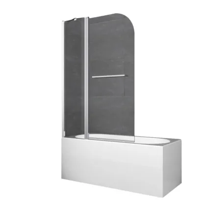 Шторки скляні на ванну Koer SR BS04-95x140-TR-01 прозоре скло 6мм, хром (KR5403)