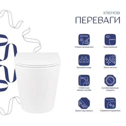 Готове рішення Qtap для ванної кімнати: Унітаз напольний Swan Rimless QT16223178W + інсталяція QT0122490S+ клавіша QT0111M08V1384W — Photo 2