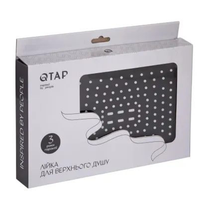 Лійка для верхнього душу Qtap Hlavova 260x180 мм прямокутна QTHLA107BLM45786 Black Matt — Photo 4