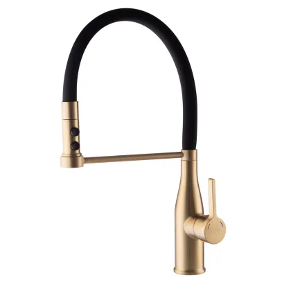 Змішувач для кухні Mixxus Premium Summer 017 BRUSHED GOLD REFL.BLACK (MI6964) — Photo 2
