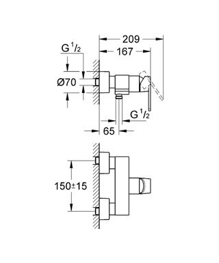 QUADRA - Змішувач GROHE в душ 32637000 — Photo 1