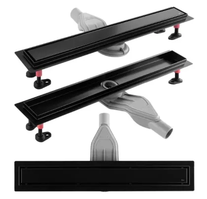 Трап для душу REA NEOX 80 SUPERFLOW BLACK 2в1 чорний