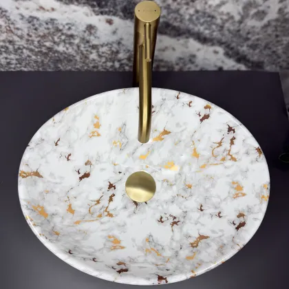 Умивальник (раковина) VBI PARMA MARBLE WHITE GLOSSY накладний — Photo 1
