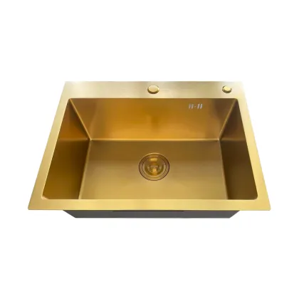 Мийка Mixxus MH5843 Micro Decor Brushed Gold (3.0/0.8) з нерж. сталі (колір матове золото) (MI8218) — Photo 2