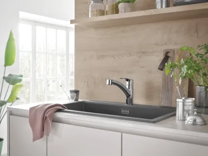 Змішувач для кухні з висувним виливом Grohe Eurosmart New (30305001) — Photo 5