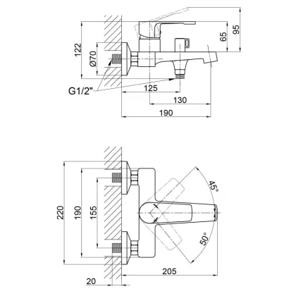 Змішувач для ванни Qtap Vitkov QTVIT3019104GC Chrome — Photo 1